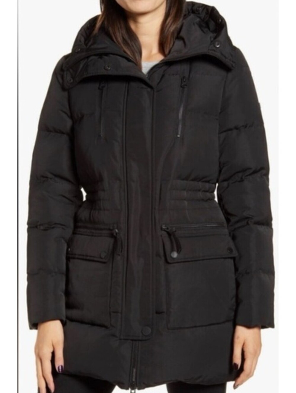 DEREK LAM 10 CROSBY black winter parka sz S